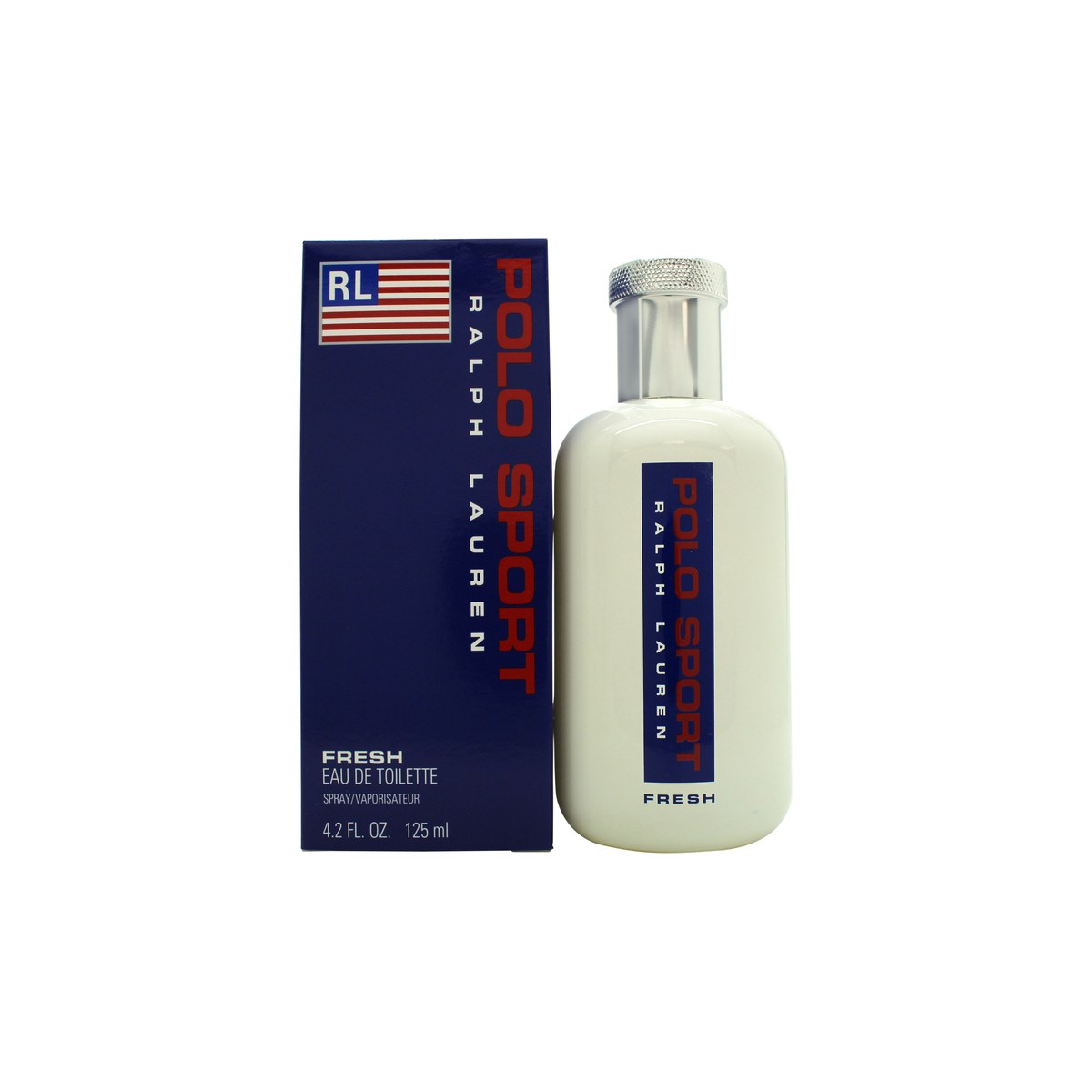 Ralph Lauren Polo Sport Fresh Eau de Toilette, Ralph Lauren, 125 ml – klar blå flakon med sølv låg og minimalistisk design
