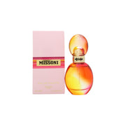 Missoni Missoni Eau de Toilette 30 ml, Missoni – farverig zigzag-mønstret glasflaske med lilla låg og rund form.