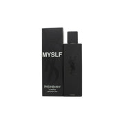 Yves Saint Laurent MYSLF Le Parfum 100 ml – sort rektangulær glasflakon med blank finish og indgraveret YSL-logo.