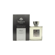 Yardley Gentleman Classic Eau de Toilette 100 ml i klar rektangulær glasflaske med sølvfarvet låg og lys gylden væske