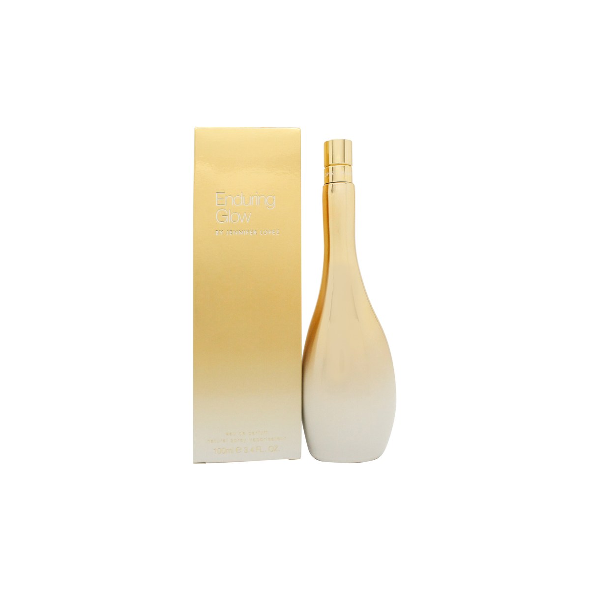 Jennifer Lopez Enduring Glow Eau de Parfum 100 ml fra Jennifer Lopez i rosa, afrundet glasflakon med sølvhals og rundt låg.