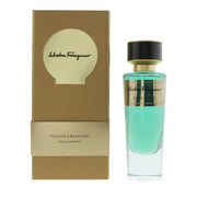Salvatore Ferragamo Rinascimento Eau de Parfum 100ml – rosa glasflakon med gylden kork og bløde, buede linjer.