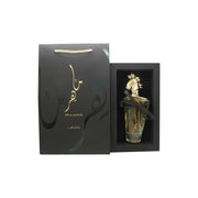 Lattafa Maahir Eau de Parfum 100 ml fra Lattafa, sølv flakon som stejlende hest med blank finish og sort halsdetalje.