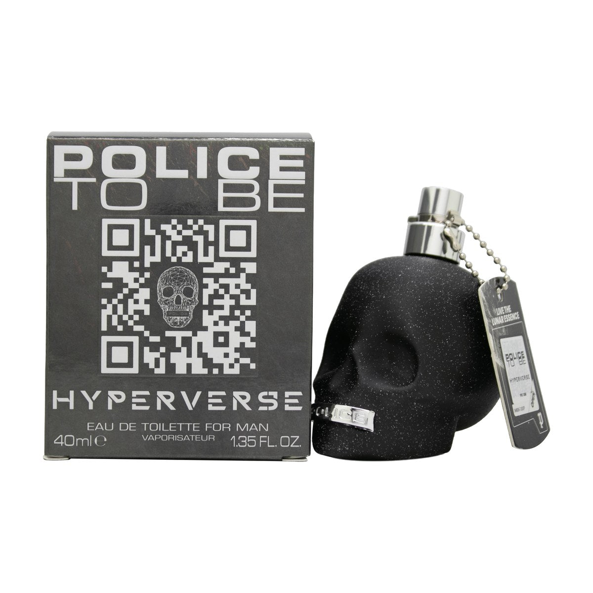 Police To Be Hyperverse Eau de Parfum 40 ml fra Police i regnbuefarvet kranieflakon med blank finish og sort hætte