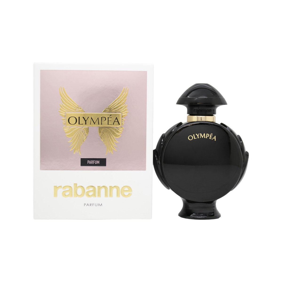 Paco Rabanne Olympéa Parfum Eau de Parfum 30 ml – rund klar glasflakon med blød rosa tone og sølvfarvede laurbærvinger