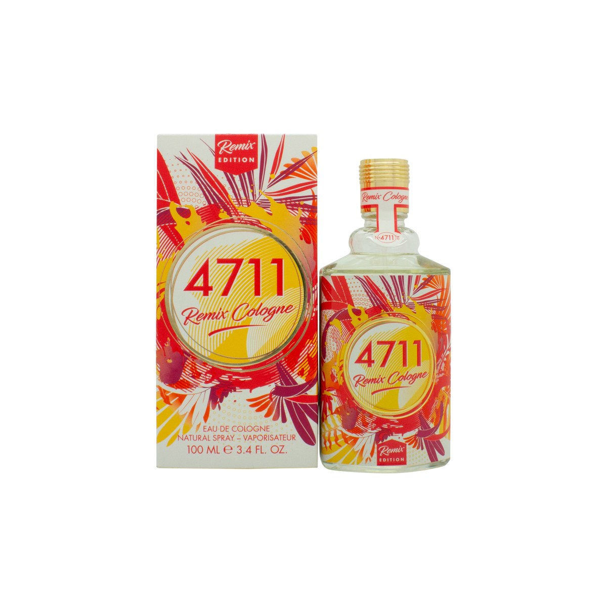 Mäurer & Wirtz 4711 Remix Cologne Grapefruit Eau de Cologne 100 ml flakon i klart glas med turkis etiket og sølv låg