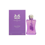 Parfums de Marly Palatine Eau de Parfum 75 ml fra Parfums de Marly, lilla flakon med sølvkappe og kvastdetalje.