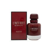 L'Interdit Rouge Ultime Eau De Parfum Givenchy 80 ml, firkantet flakon i dyb rød med sort snor og rød 4G-logo