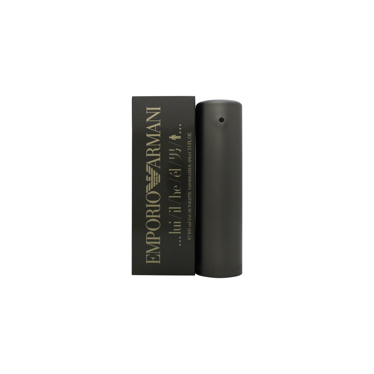Giorgio Armani Emporio He Eau de Toilette 50 ml – cylindrisk flakon i frostet glas med sølvgrå metalfinish