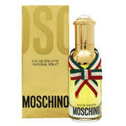 Moschino Moschino Eau de Toilette 25 ml, rund klar glasflakon med sort låg og gyldne detaljer