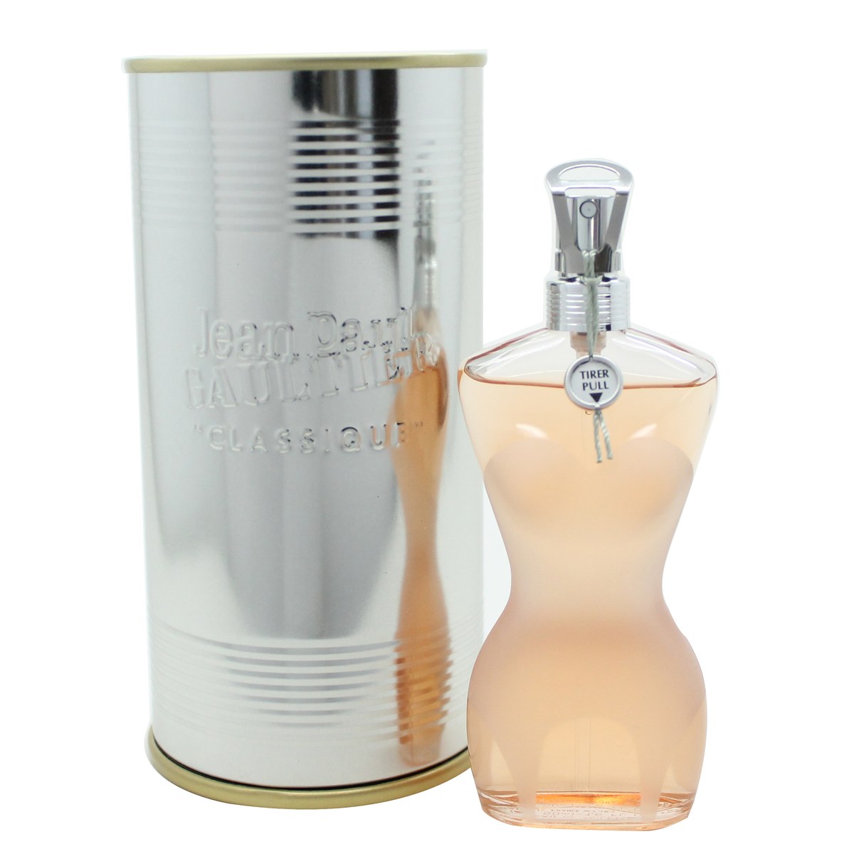 Classique Eau De Toilette Jean Paul Gaultier 30 ml, torsoformet flakon i rosa glas med stribet korsethætte