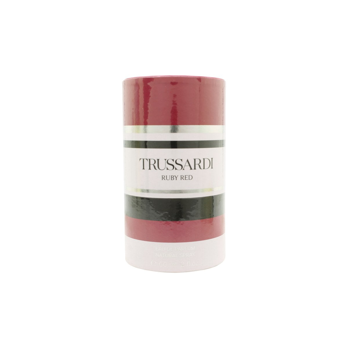 Trussardi Ruby Red Eau De Parfum 60 ml viser en dybrød, facetteret glasflakon med bløde former og gylden låg