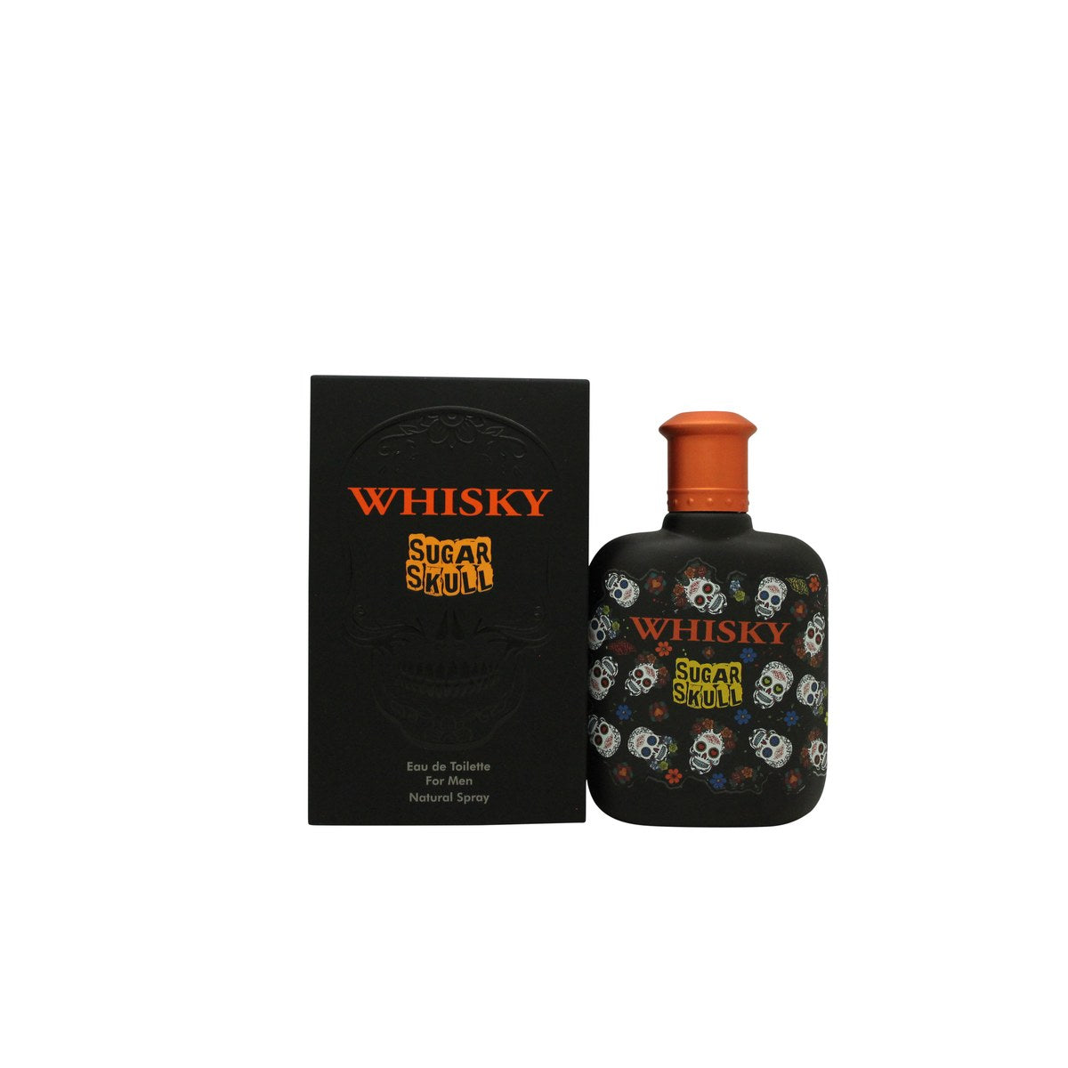 Evaflor Whisky Sugar Skull Eau de Toilette 100 ml fra Evaflor, kranieformet glasflaske med ravfarvet indhold og korkprop.