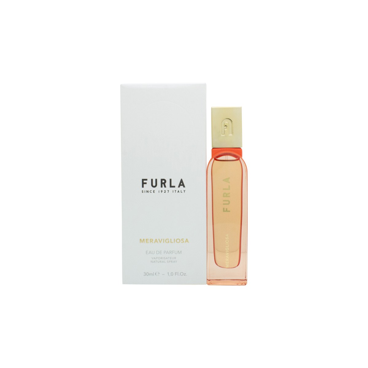 Furla Meravigliosa Eau de Parfum 30 ml fra Furla – klar rosa flakon med afrundet form og gylden hætte