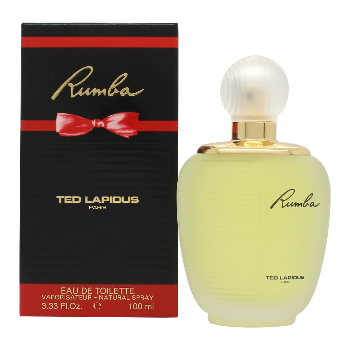 Ted Lapidus Rumba Eau de Toilette 100 ml fra Ted Lapidus – gylden rund flakon med sort låg og rødt logo