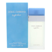 Dolce & Gabbana Light Blue Eau De Toilette 50 ml – frostet glasflaske med lyseblå kapsel og enkelt sølvlogo