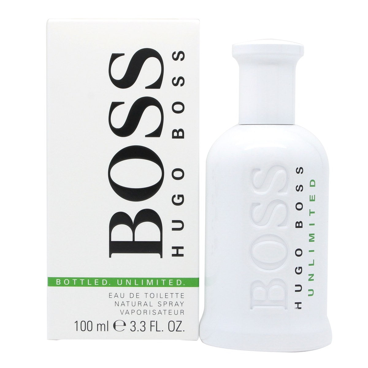 Hugo Boss Boss Bottled Unlimited Eau de Toilette, 100 ml – mat lysegrøn flakon med sølvdetaljer