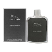Jaguar Classic Chromite Eau de Toilette, Jaguar, 100 ml – sølvfarvet, rektangulær flakon med blå tone og kromlåg.