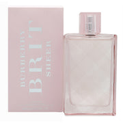 Burberry Brit Sheer Eau de Toilette, Burberry, 100 ml – lyserød glasflakon med ternet mønster og sølvfarvet hætte