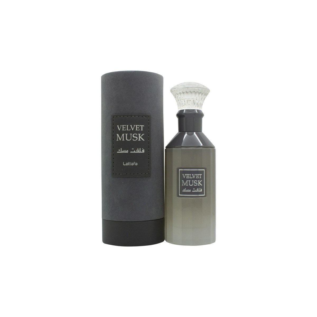 Lattafa Velvet Musk Eau De Parfum 100ml fra Lattafa 100 ml flakon i mat rosa glas med gulddetaljer og cylindrisk låg