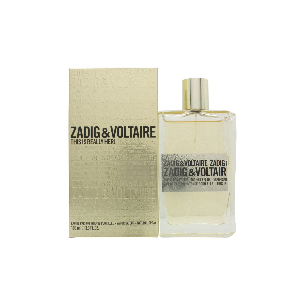This Is Really! Her Eau De Parfum, Zadig & Voltaire, 100 ml. Facetteret glasflaske med gyldent design og vinget form