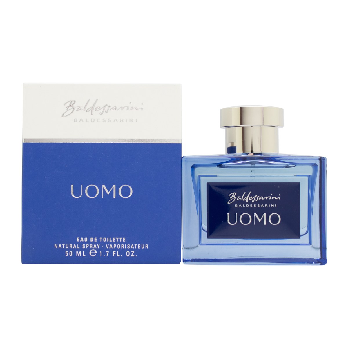 Baldessarini Uomo Eau de Toilette 50ml Baldessarini 50 ml flakon i klart glas med gylden duft og sort firkantet låg