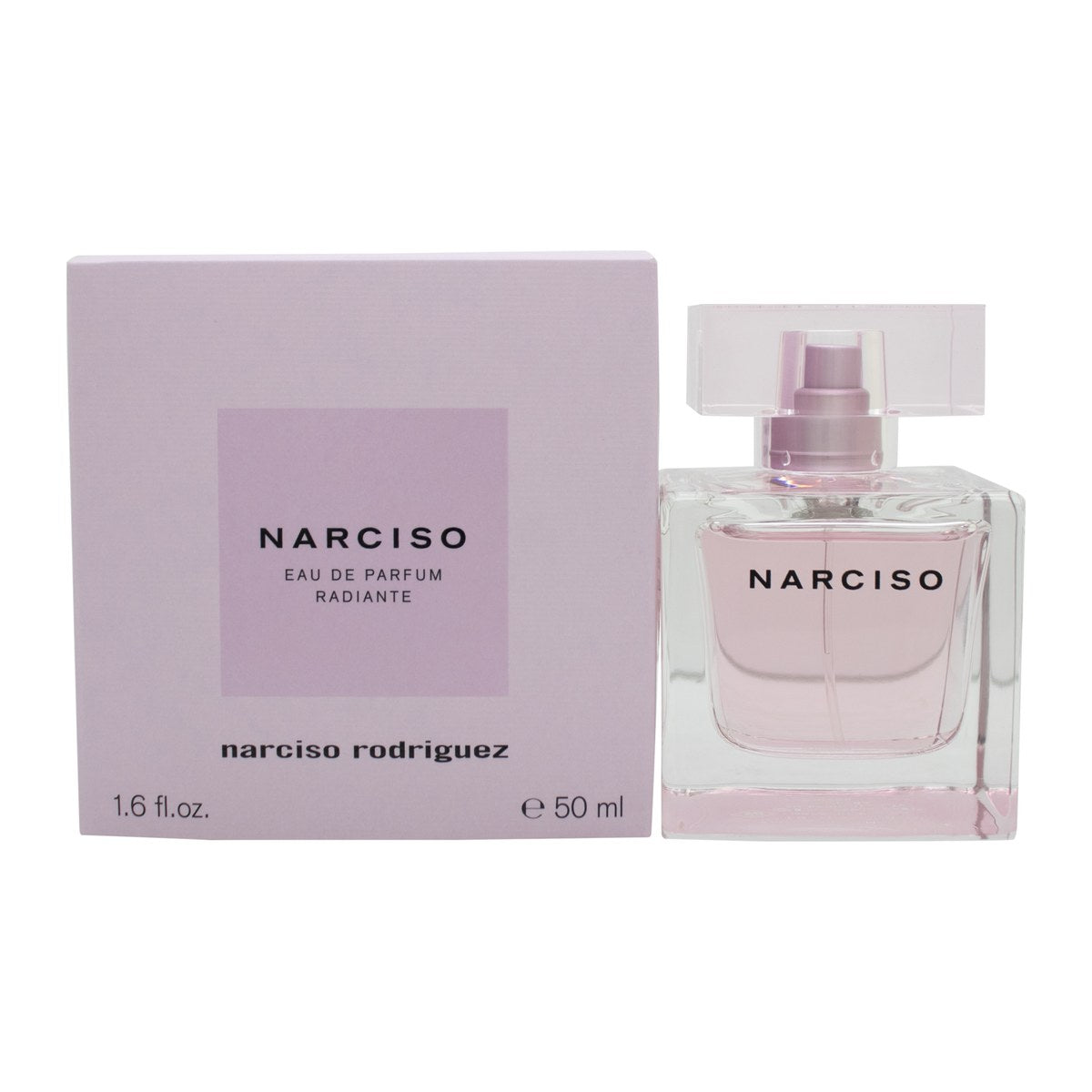 Narciso Radiante Eau De Parfum Narciso Rodriguez 50 ml – flakon i blød lilla nuance med firkantet, minimalistisk design