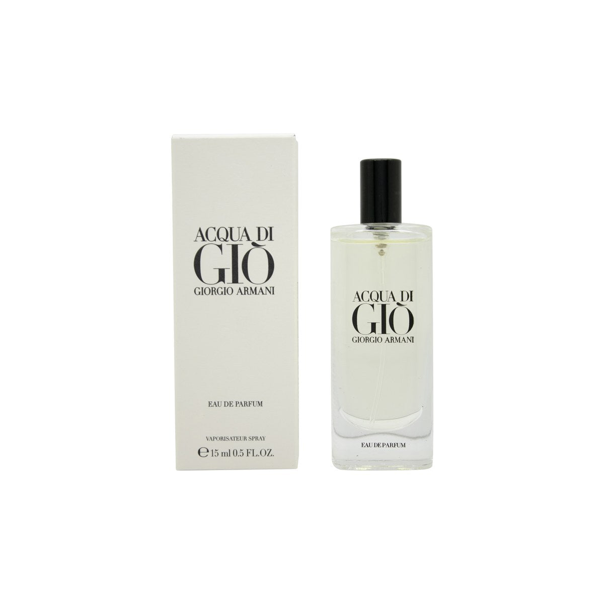 Giorgio Armani Acqua di Giò Eau de Parfum 15 ml fra Giorgio Armani i frostet glasflaske med sølvgrå hætte og rene linjer