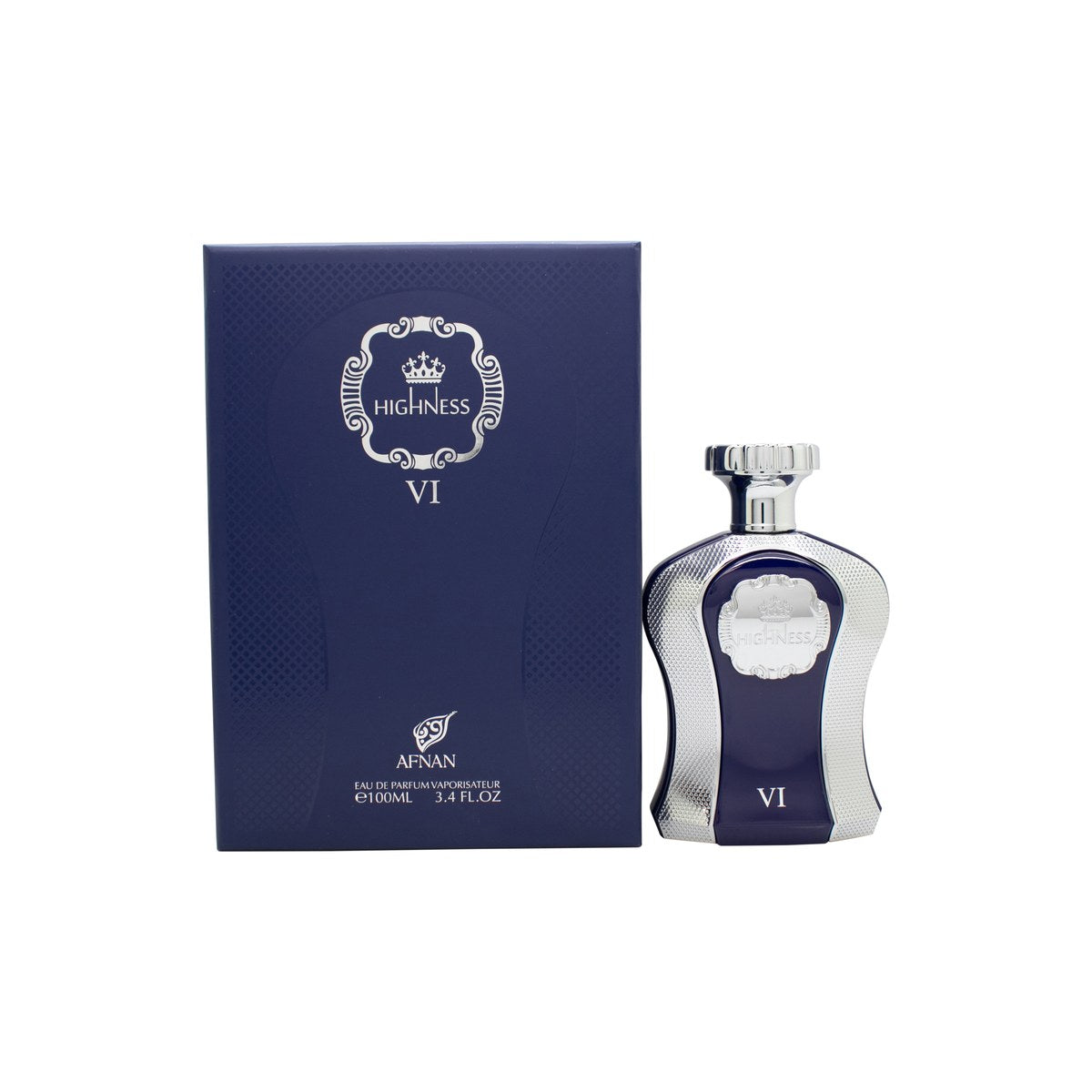 Afnan Highness VI Eau de Parfum 100 ml fra Afnan – mørk flakon i sort og guld med kantet design og gylden hætte