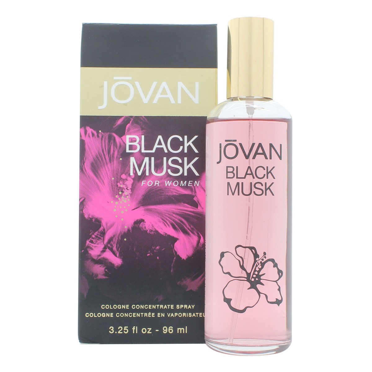 Jovan Black Musk for Women Cologne Concentrate 96 ml fra Jovan i sort, slank flakon med gyldent logo og sort hætte