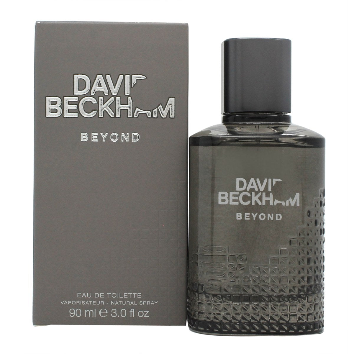 David Beckham Beyond Eau de Toilette 90 ml fra David & Victoria Beckham – mørk glasflakon med afrundet firkant og sort låg