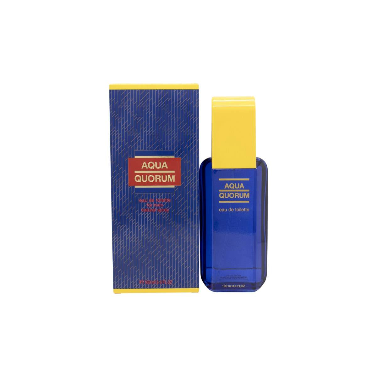 Antonio Puig Aqua Quorum Eau de Toilette 100 ml – rund, mørkegrøn glasflaske med sølvfarvet spraytop og klassisk logo