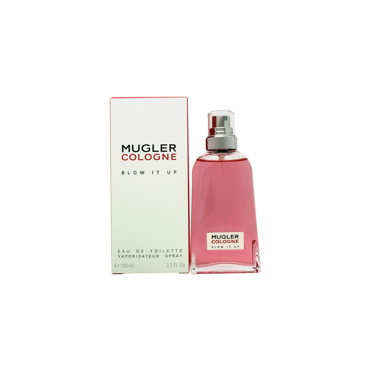 Thierry Mugler Cologne Blow It Up Eau de Toilette 100ml fra Mugler – slank klar flakon med grøn tone og pink logo