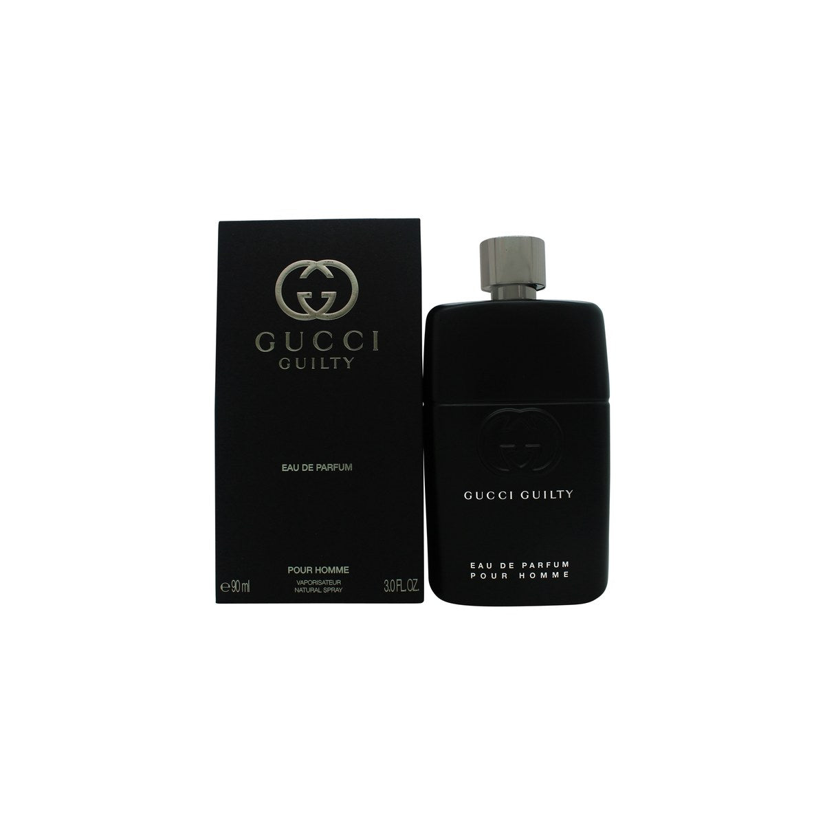 Gucci Guilty Pour Homme Parfum Eau De Parfum, Gucci, 90 ml – mat sort rektangulær flaske med interlocking G-logo