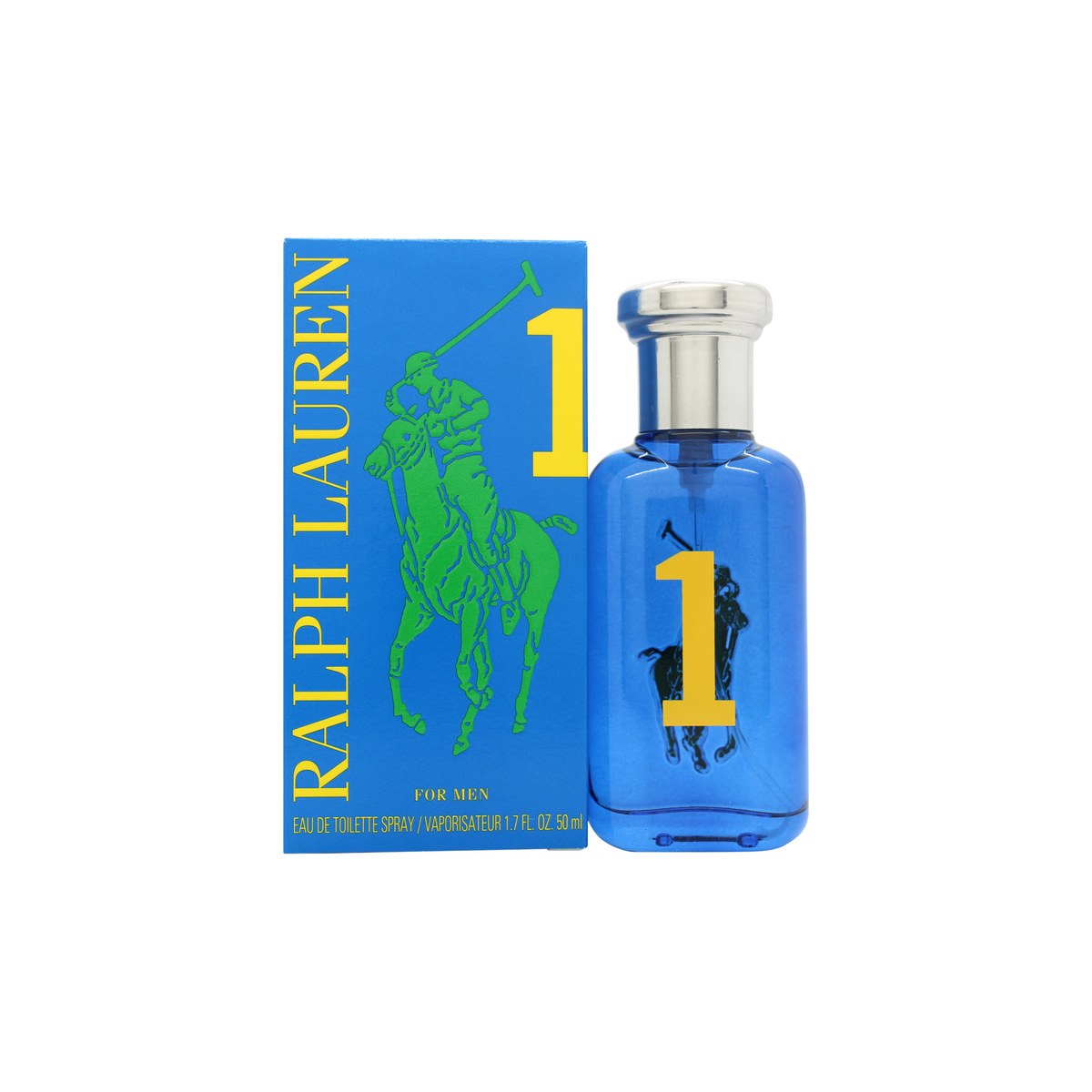 Ralph Lauren Big Pony 1 Eau de Toilette 50 ml – mørkeblå, rund flaske med gul polo-rytter og stort 1-tal.