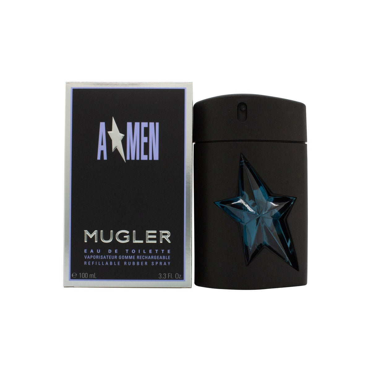 Thierry Mugler A*Men Rubber Flask Eau de Toilette 100ml Mugler, sort gummibelagt flakon i lommeflaskeform med sølvstjerne