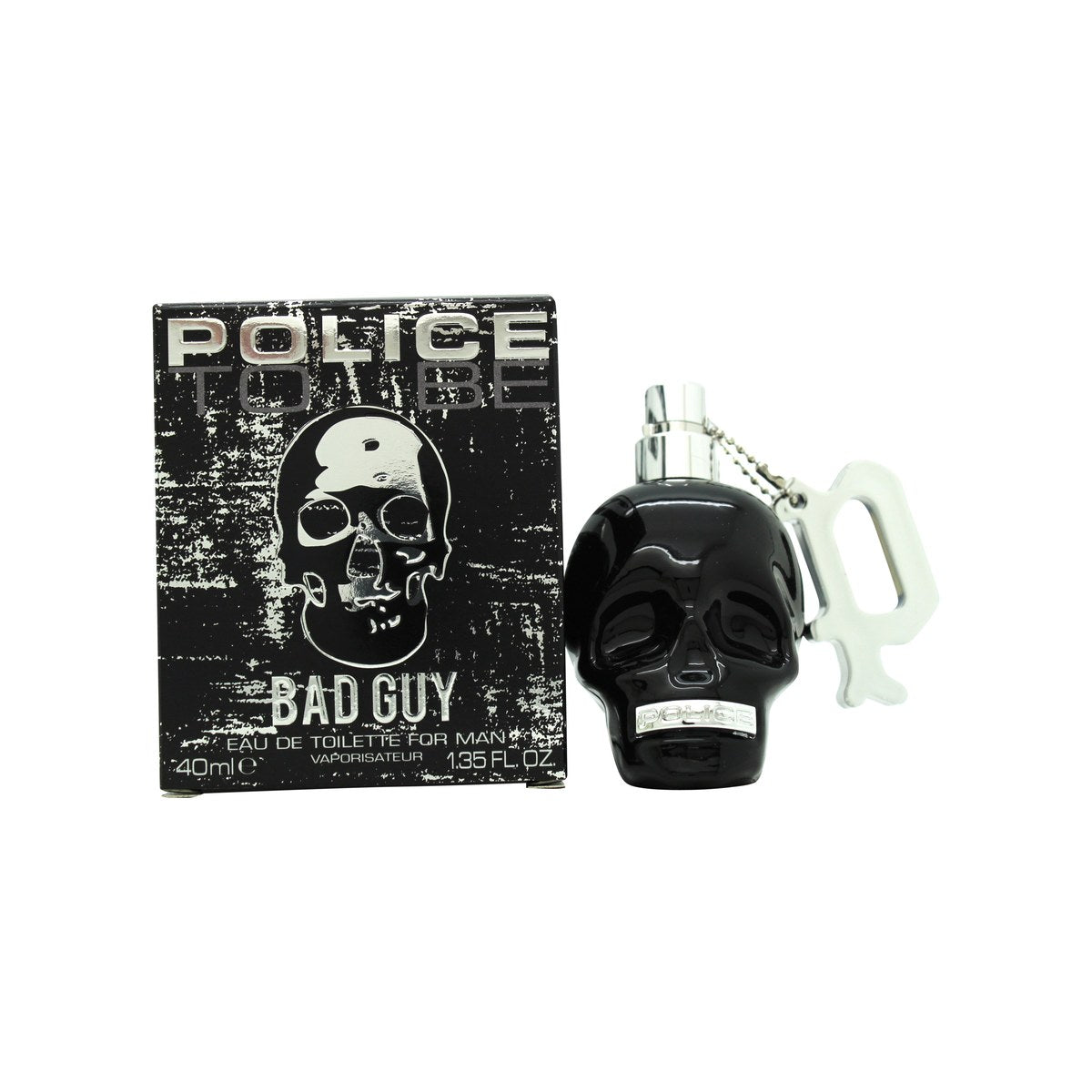 Police To Be Bad Guy Eau De Toilette, Police, 40 ml – sort, kranieformet flaske med mat finish og markant, råt design