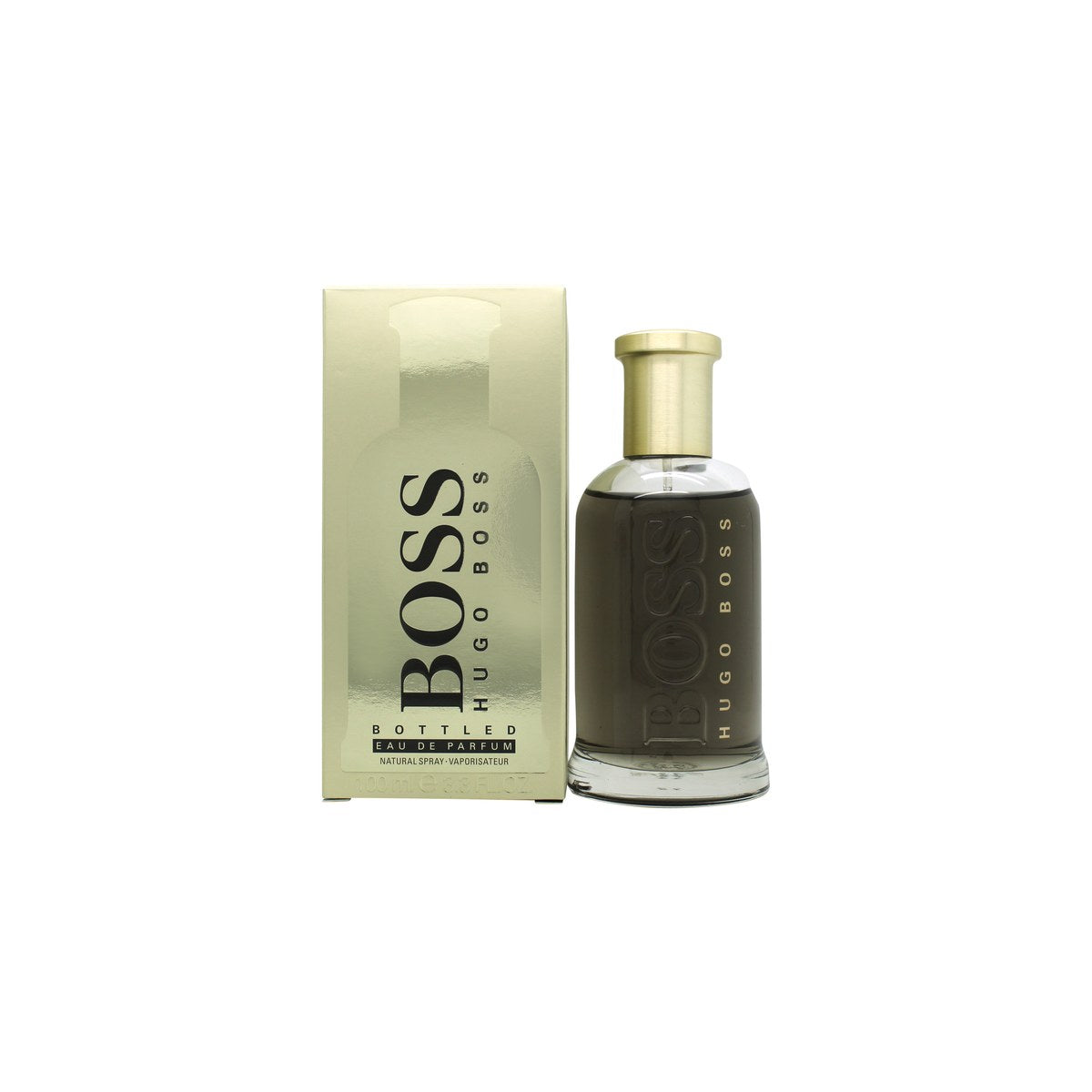 Hugo Boss Boss Bottled Eau de Parfum, Hugo Boss, 100 ml, i klar glasflaske med sølvkork og lysebrun duft