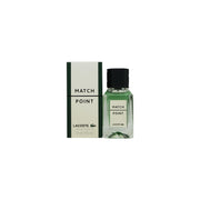 Lacoste Match Point Eau de Toilette 30 ml, cylindrisk klar glasflaske med sort hætte og grøn logodetalje.