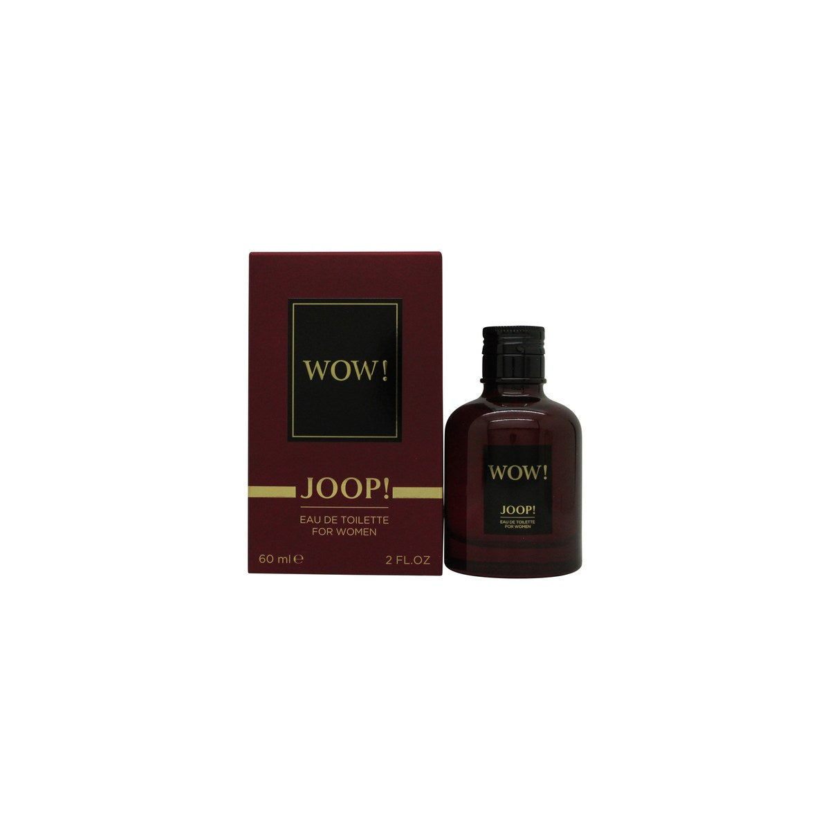 Joop! Wow! for Women Eau de Toilette 60 ml – rosa, facetteret glasflaske med gyldent låg og markant, moderne design.
