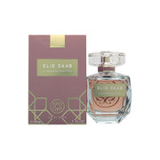Le Parfum Essentiel Eau De Parfum Elie Saab 90 ml, klar facetslebet glasflaske med sart rosa væske og guldlogo