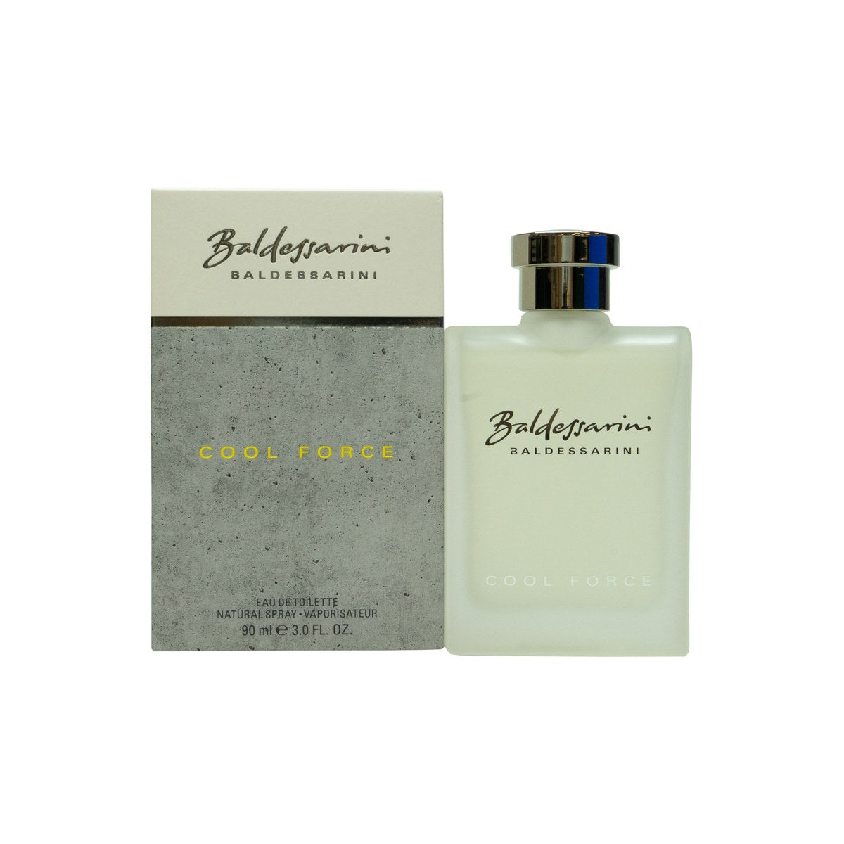 Baldessarini Cool Force Eau de Toilette 90 ml fra Baldessarini i blå glasflakon med sølvfarvet låg og minimalistisk design