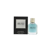 Urban Hero Eau De Parfum, Jimmy Choo 30 ml mørk grå facetteret glasflaske med metallisk prop og rå urbant udtryk