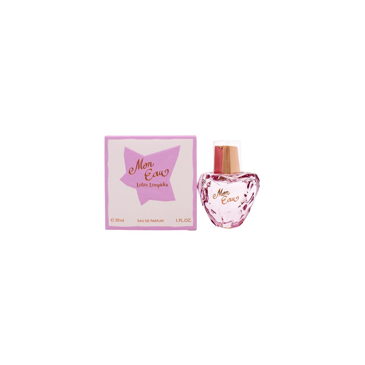 Mon Eau Eau De Parfum Lolita Lempicka 30 ml, pastelpink facet-sleben æbleformet parfumeflaske i krystalinspireret design