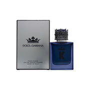 Dolce & Gabbana K Eau de Parfum Intense 50 ml, Dolce & Gabbana – mørkeblå flakon med kongekrone-låg og gyldent logo.