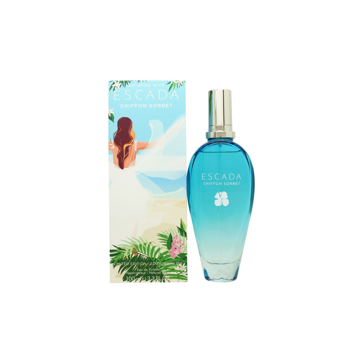 Escada Chiffon Sorbet Eau de Toilette 100 ml fra Escada i lyserød glasflaske med rund form og blomsterprint