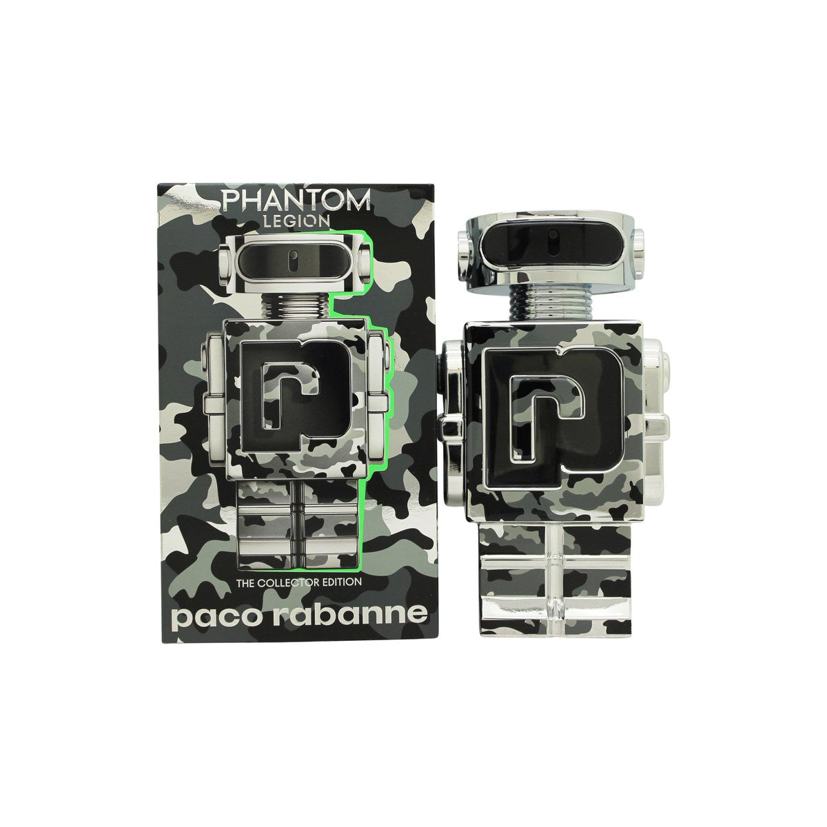 Paco Rabanne Phantom Eau de Toilette Legion Collectors Edition, Paco Rabanne, 100 ml – sort robotflakon med kromdetaljer