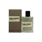 This Is Him! Undressed Eau De Toilette Zadig & Voltaire 50 ml, klar rektangulær glasflaske med sort låg og enkelt udtryk
