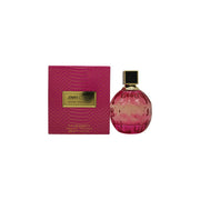 Rose Passion Eau De Parfum, Jimmy Choo 100 ml, juvelformet pink glasflakon med facetslibning og guldfarvet låg