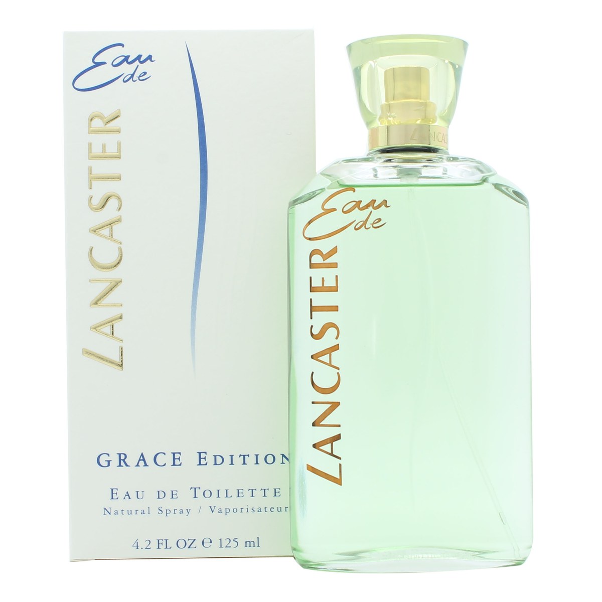 Lancaster Eau De Lancaster Grace Edition Eau de Toilette 125 ml – klar glasflaske med bløde kurver og sølvlåg.